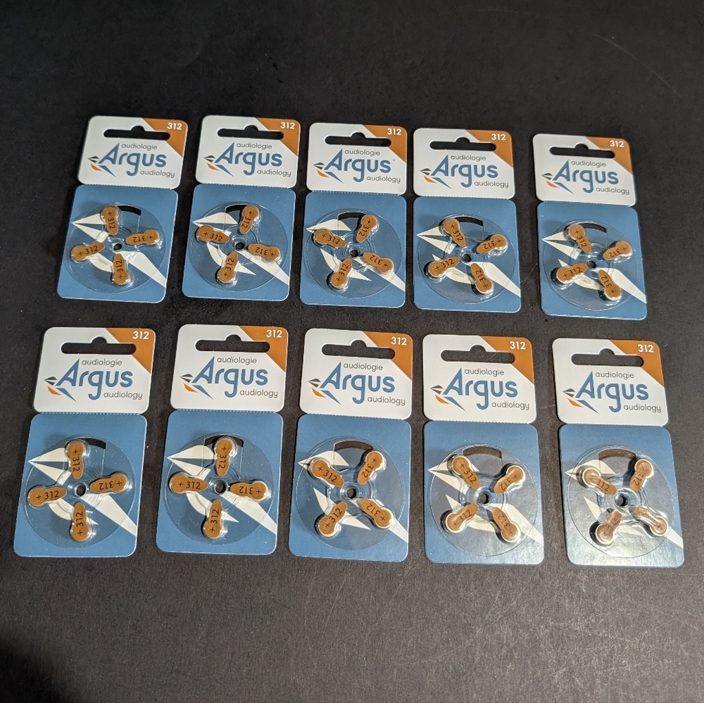 Hearing Aid Batteries 312 (10 Packs) Varta Power One Argus Audiology Germany